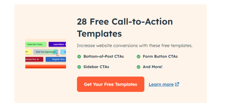 best CTA example on hubspot blog