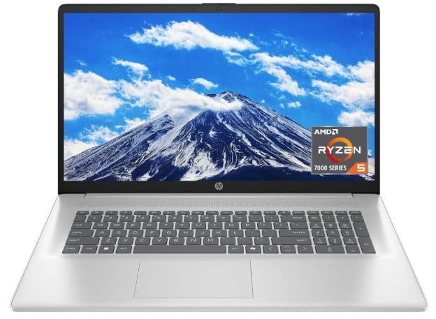HP 17.3 inch Laptop, HD+ Display, AMD Ryzen 5 7520U